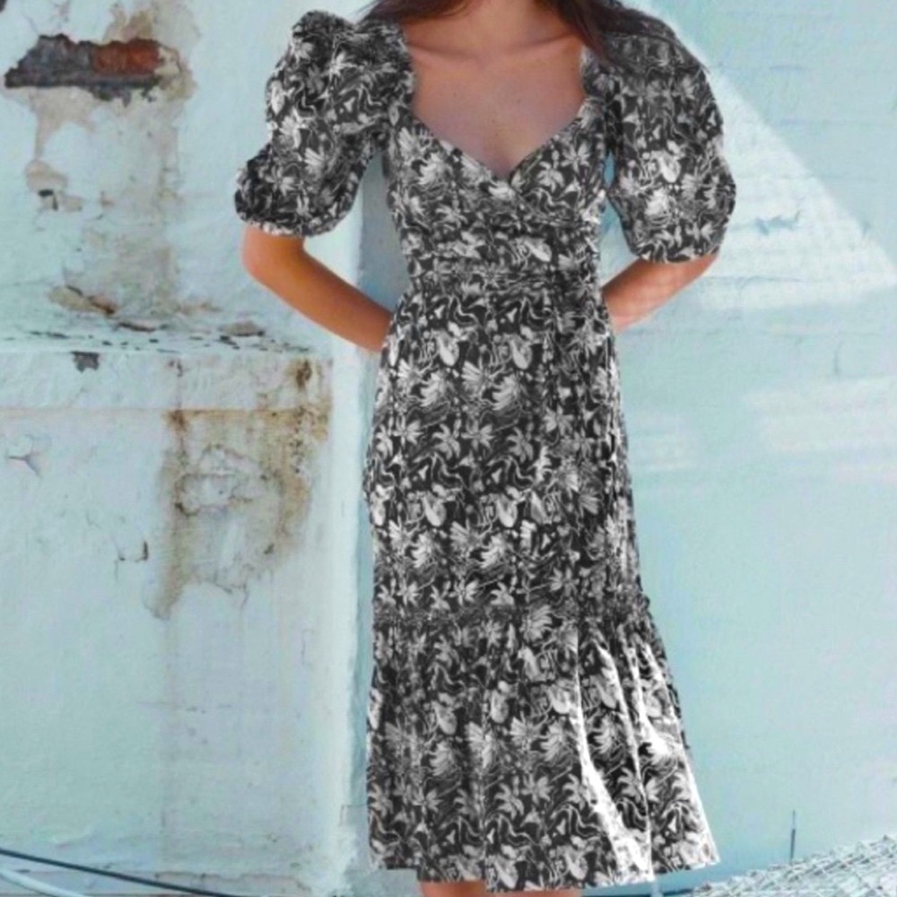 NWT St. Roche Sustainable Floral Wrap Dress - Picture 2 of 12